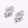 Brass Micro Pave Cubic Zirconia Links KK-F714-09P-1