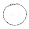 3MM 201 Stainless Steel Rope Chain Bracelets for Women BJEW-R318-01P-1-1