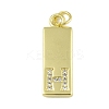 Brass Micro Pave Clear Cubic Zirconia Pendants KK-P266-06G-H-1