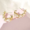 Star Brass Micro Pave Clear Cubic Zirconia Stud Earrings EJEW-R018-02G-1