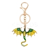 Dragon Alloy Rhinestone Pendant Keychains KEYC-G065-01B-1