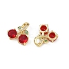 Brass Micro Pave Cubic Zirconia Pendants KK-C093-22G-2