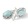 Synthetic Turquoise Oval Pendants G-NH0025-15P-28-2