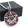 Stainless Steel Ruby Rhinestone Star Pendant Necklaces for Unisex RH8338-4