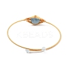 Natural Aquamarine Wrapped Cuff Bangle BJEW-A122-03C-2