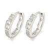 Brass Micro Pave Clear Cubic Zirconia Hoop Earrings for Women EJEW-S228-09P-1