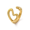 304 Stainless Steel Hollow Heart Open Cuff Rings for Women RJEW-K258-05G-02-2