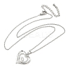 Mother's Day Brass Micro Pave Clear Cubic Zirconia Mother and Baby Heart Pendant Necklaces for Women LS-NJEW-C085-01C-P-2