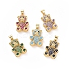 Brass Cubic Zirconia Pendants ZIRC-K089-14G-1