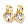 Brass Micro Pave Clear Cubic Zirconia Pendants KK-P275-33A-G-1
