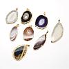 Natural Agate Pendants G-T010-11-1