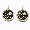 Brass Micro Pave Clear Cubic Zirconia Pendants ZIRC-N039-134-NF-1