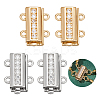 4Pcs 2 Colors Brass Micro Pave Clear Cubic Zirconia Slide Lock Clasps DIY-PH0033-43-1