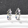 Brass Micro Pave Cubic Zirconia Hoop Earrings EJEW-P322-02P-2