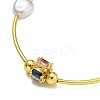 Rack Plating Brass Colorful Cubic Zirconia Link Chain Necklaces for Women NJEW-C059-06G-2