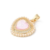 Brass Micro Pave Clear Cubic Zirconia Pendants KK-R213-12G-2