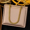 6.5MM 304 Stainless Steel Double Curb Chain Necklaces for Women LS-NJEW-G179-07G-1