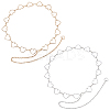 2Pcs 2 Colors Alloy Ring Link Chain Waist Belts AJEW-CN0002-80A-1
