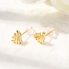 Brass Micro Pave Clear Cubic Zirconia Stud Earrings EJEW-C158-13B-G-2