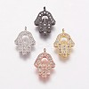 Brass Cubic Zirconia Charms KK-P134-29-1