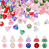 108Pcs 6 Styles Imitation Jade & Transparent Spray Painted Glass Charms GLAA-CA0001-39-1