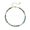 Bohemian Style Natural  Malachite & Natural Howlite & Brass Rondelle Disc Heishi Beaded Anklets FS-WG8FF45-09-1
