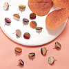 10Pairs 10 Colors Opaque Resin & Walnut Wood Stud Earring Findings MAK-CJ0001-11-5