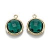 Brass Glass Charms KK-C223-05G-1