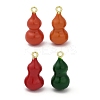 Gourd Brass Enamel Pendants KK-G526-20G-1