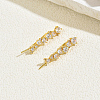 Brass Micro Pave Cubic Zirconia Stud Earrings for Women YF0331-3