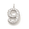 304 Stainless Steel Micro Pave Cubic Zirconia Pendants STAS-H228-01P-09-1