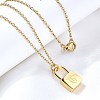 304 Stainless Steel Rolo Chain Pendant Necklaces NJEW-S444-01G-07-1