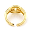 Brass Micro Pave Cubic Zirconia Open Cuff Ring AJEW-U003-06G-3