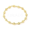 Brass Round Beaded Stretch Bracelets for Women Men BJEW-Z129-01G-2