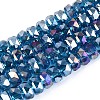 Electroplate Transparent Glass Beads Strands X-EGLA-N022-04A-D07-1
