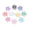 Flower Theme Printed Transparent Resin Cabochons CRES-T025-27-1