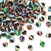 100Pcs Baking Paint Imitation Jade Glass Pendants PALLOY-CJ00195-8