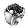 Punk Rock Style 316L Surgical Stainless Steel Eagle/Hawk Wide Band Rings for Men RJEW-BB06704-10-2