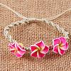 Plumeria Flower Polymer Clay Beads Braided Bead Bracelets for Women FS-WG73C89-07-1