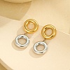 304 Stainless Steel Enamel Dangle Stud Earrings EJEW-K315-07G-1