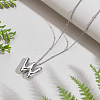 1pc Brass Chain with Alloy Letter Pendants Necklaces NJEW-LP0001-41W-P-3