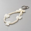 Plastic Pearl & Acrylic Keychain KEYC-WH0034-43-2