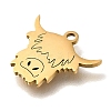 201 Stainless Steel Pendants STAS-R136-10G-2
