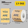 200Pcs Thank You Theme Stickers Roll DIY-M070-01E-1