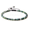 4mm Natural Moss Agate Beaded Braided Bracelets SY1950-23-1