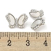 Brass Pave Clear Cubic Zirconia Butterfly Connector Charms with Sea Shell KK-Q820-13P-3