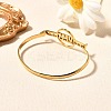 201 Stainless Steel Flat Round Link Bangles for Women BJEW-R014-01G-02-3