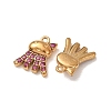 304 Stainless Steel Rhinestone Pendants STAS-L318-21G-3