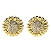 Brass Micro Pave Clear Cubic Zirconia Stud Earrings EJEW-G433-03G-4