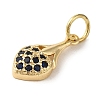 Brass Micro Pave Black Cubic Zirconia Pendants KK-R162-011G-2